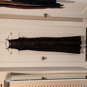 Jump apparel, long glitter dress, 3/4 size, black